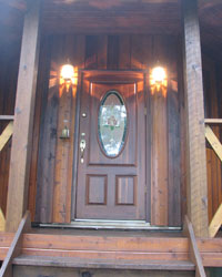 別荘の階段と扉